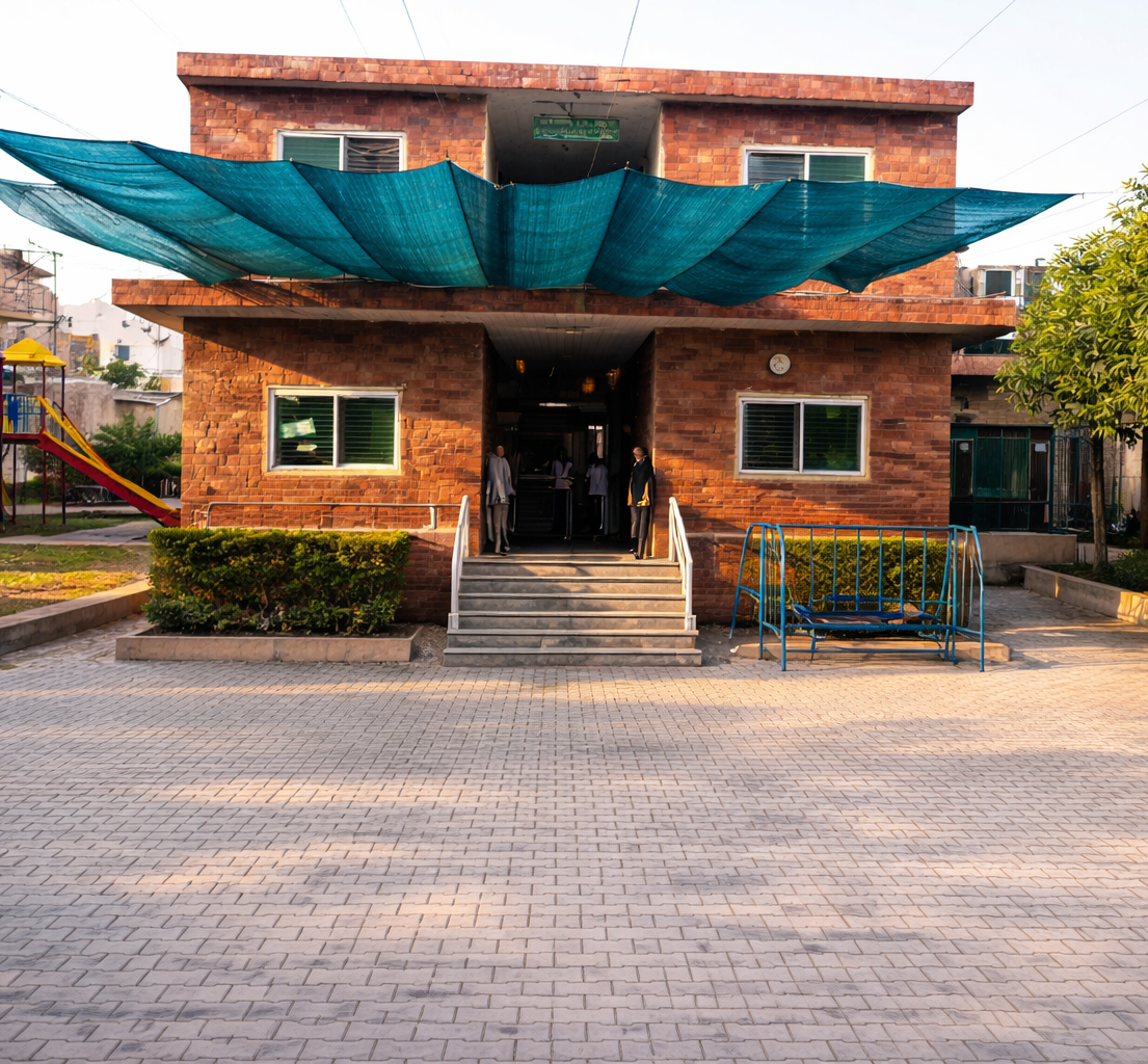 Kids campus building front elevation