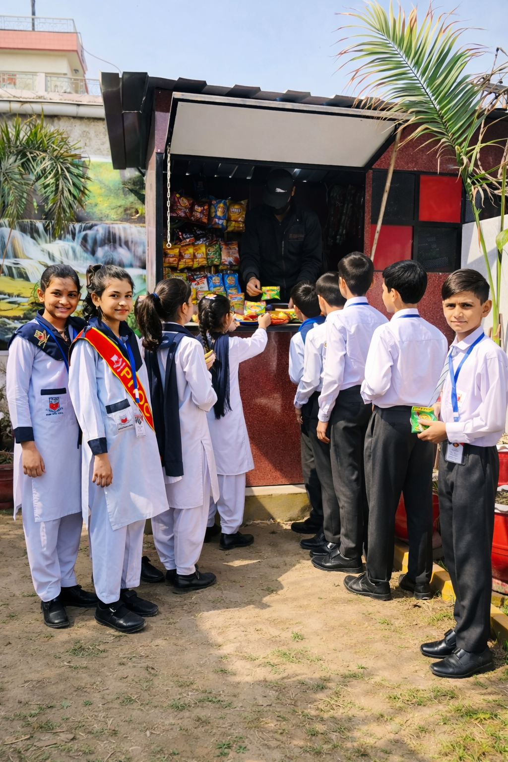Students at tuck shop